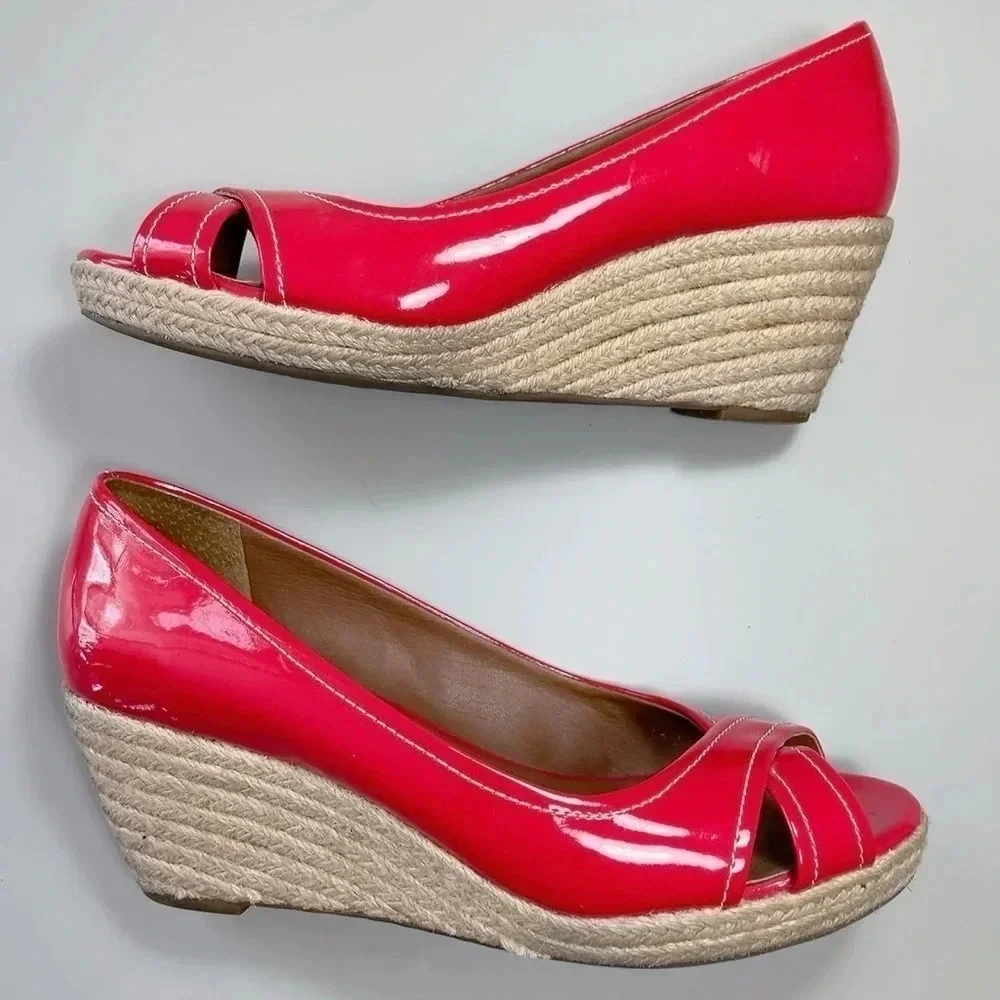 Franco Sarto Size Cheria Red Patent Espadrille